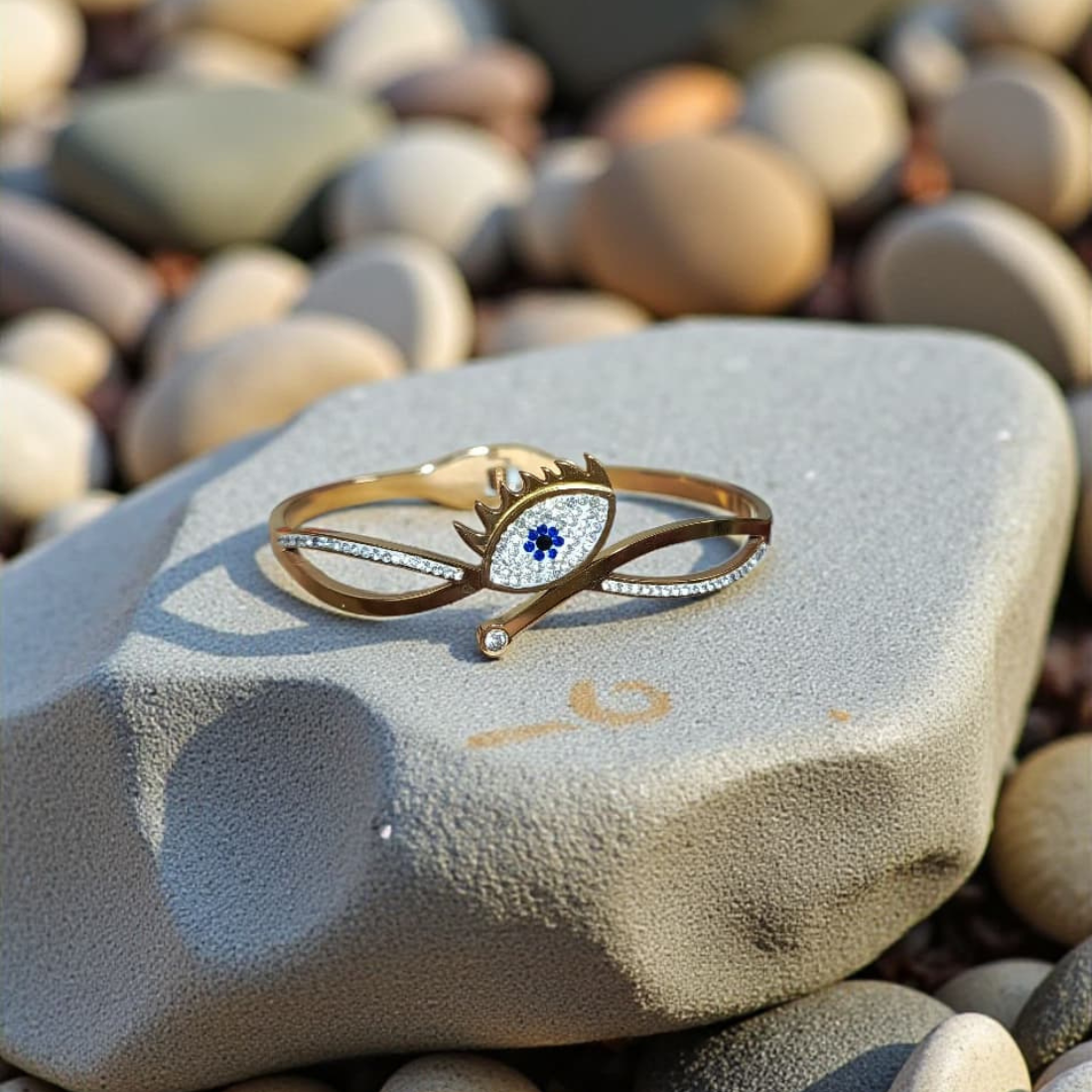 EVIL EYE GOLD BANGLE