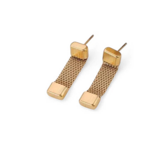 MESH GOLD HOOP EARRINGS