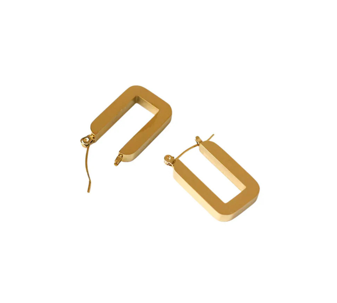 LUXURY RECTANGULAR HOOP EARRINGS
