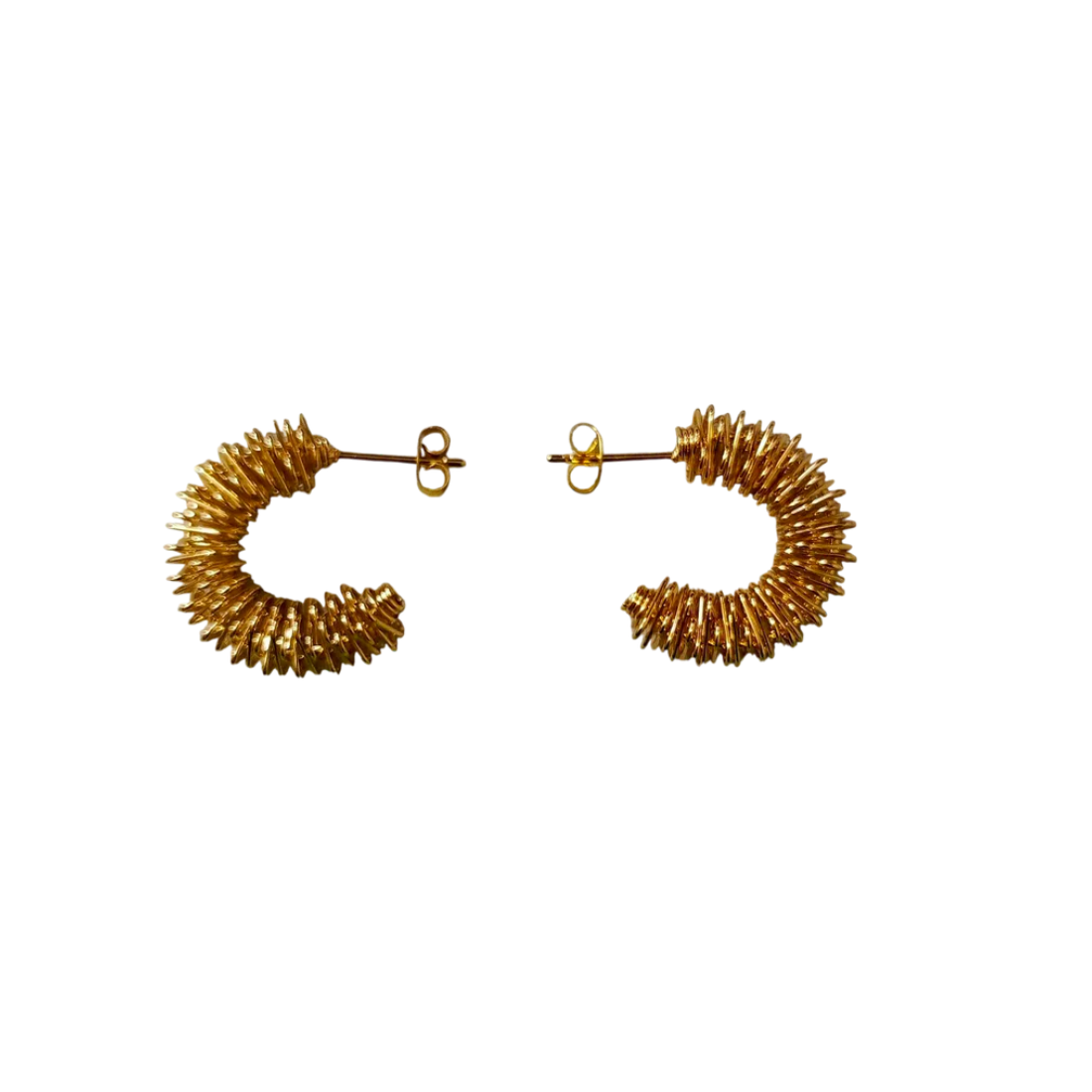 GOLDEN SPIRAL HOOP EARRINGS