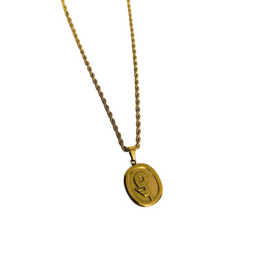 LUXURY ROSE ROPE CHAIN NECKLACE (GOLD)