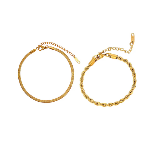 ROPE CHAIN & SNAKE CHAIN BRACELET SET