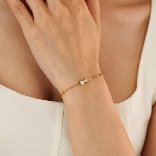 Bow Bracelet Stainless Steel water resistant and 18k gold plated tarnish free by Efforro Pakistan.