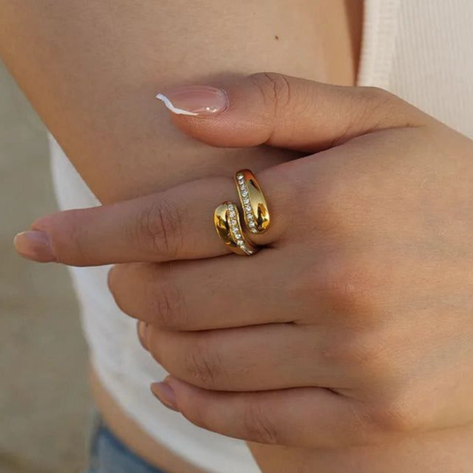 ADJUSTABLE GOLD SNAKE RING