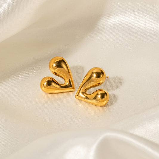 HEART GOLD PLATED EARRINGS