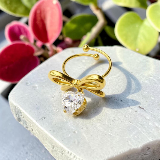 DIAMOND BOW ADJUSTABLE RING