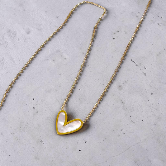 WHITE HEART NECKLACE