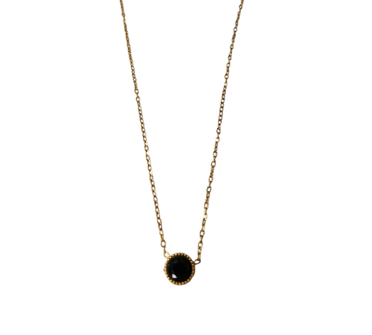 BLACK ROUND DIAMOND NECKLACE
