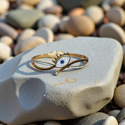 EVIL EYE GOLD BANGLE