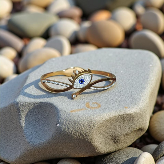EVIL EYE GOLD BANGLE