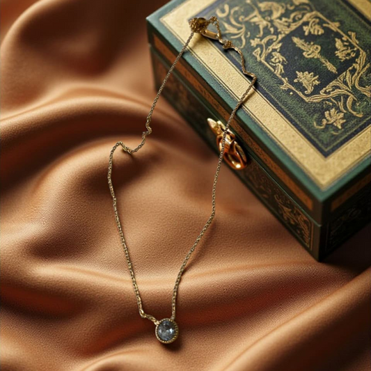 WHITE ROUND DIAMOND NECKLACE