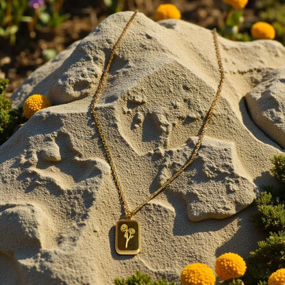 PREMIUM ENGRAVED FLOWER NECKLACE