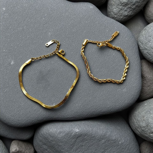 ROPE CHAIN & SNAKE CHAIN BRACELET SET