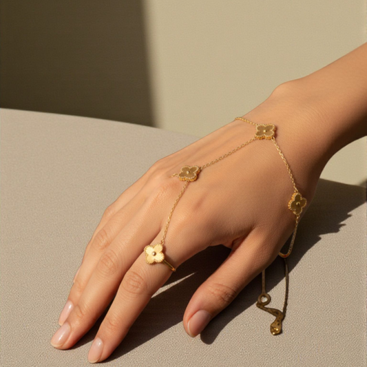 GOLDEN CLOVER BRACELET RING