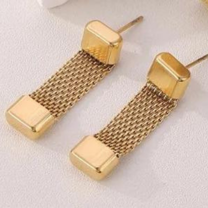 MESH GOLD HOOP EARRINGS