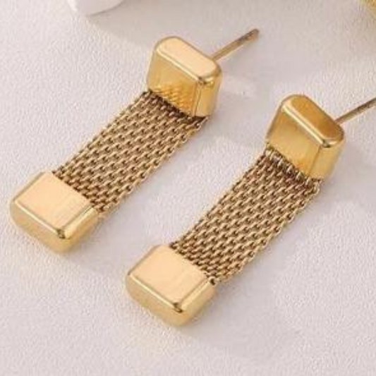 MESH GOLD HOOP EARRINGS