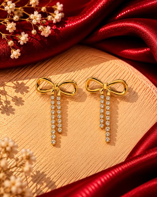 DIAMOND BOW EARRINGS