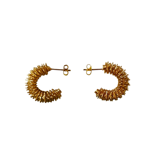 GOLDEN SPIRAL HOOP EARRINGS