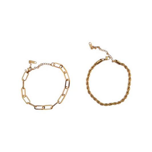 CHAINLINK & MILAN ROPE BRACELET SET