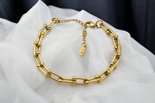 18k Golden Chain Bracelet - Stainless Steel