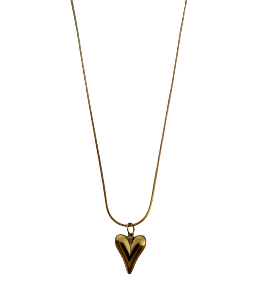 Premium 18k Gold Plated Heart Necklace - Anti Tarnishing - Stainless Steel
