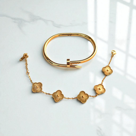 NAIL BANGLE & GOLDEN BRACELET