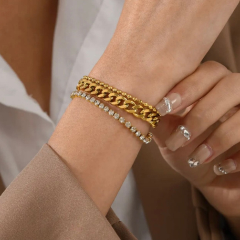 TRIPLE LAYER CUBAN BRACELET