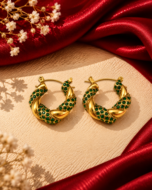 GREEN DIAMOND EARRINGS