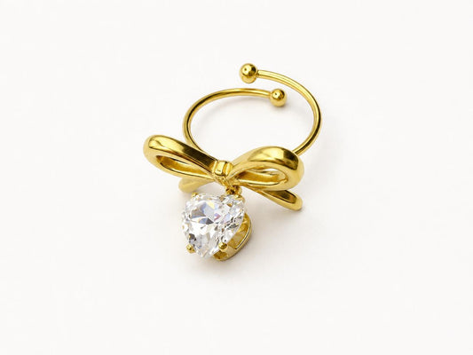 DIAMOND BOW ADJUSTABLE RING