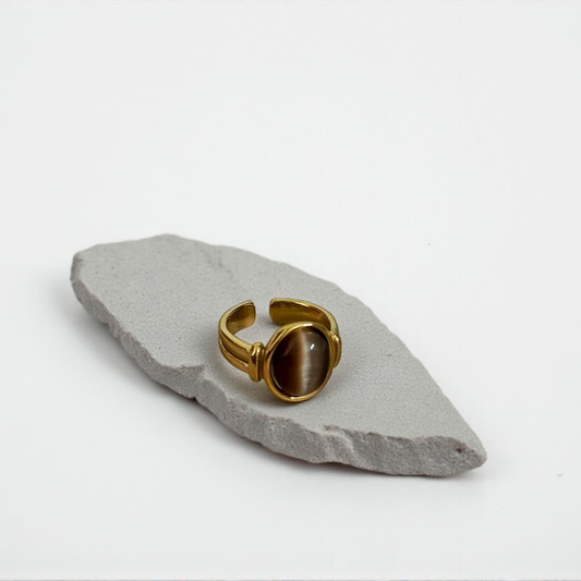 BROWN STONE RING ADJUSTABLE
