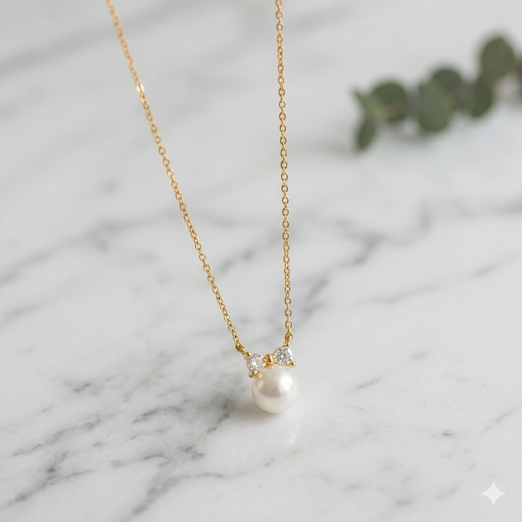 CRYSTAL BOW NECKLACE