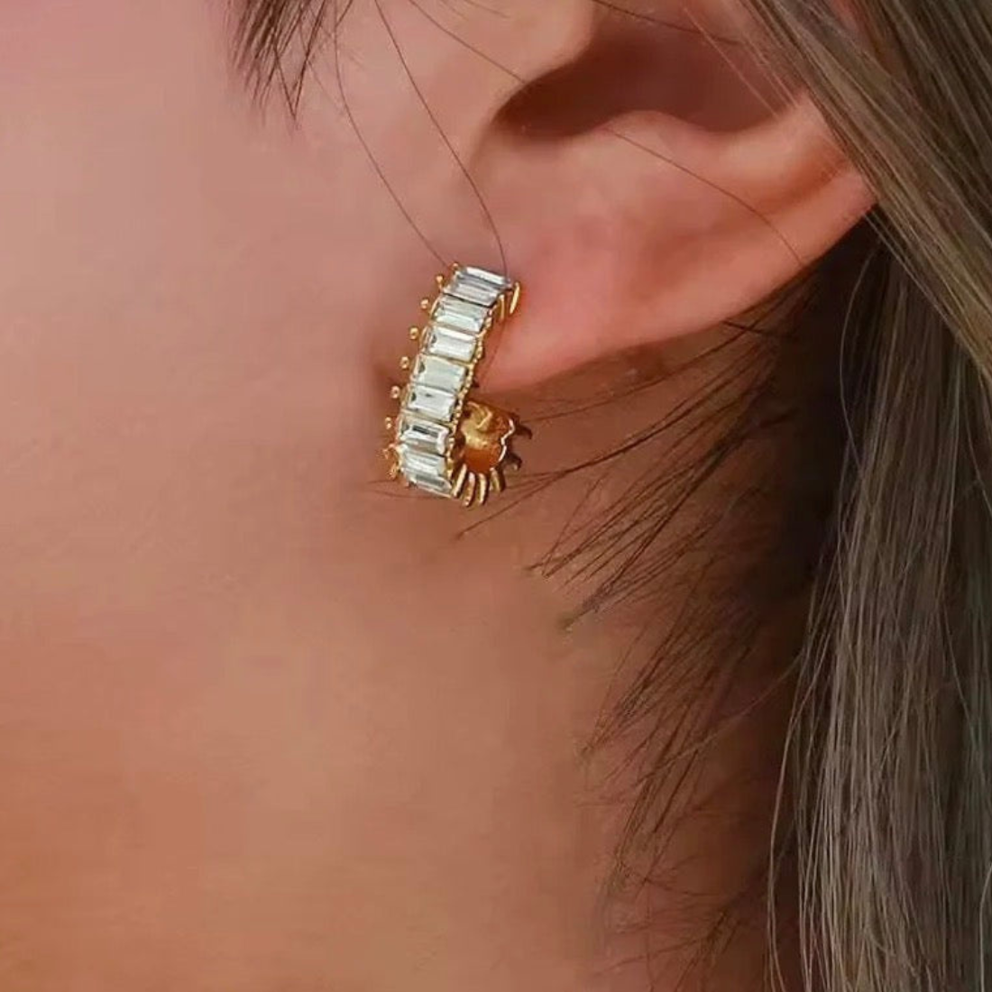 SQUARE DIAMOND EARRINGS