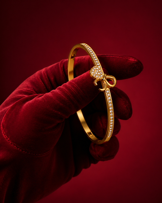 ZIRCONIA GOLD BANGLE
