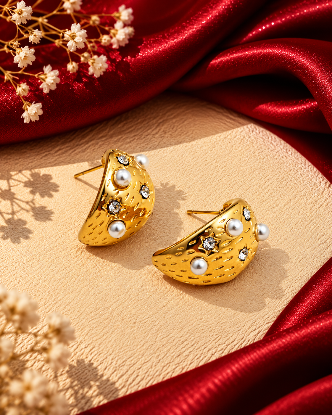 STONE DIAMOND EARRINGS