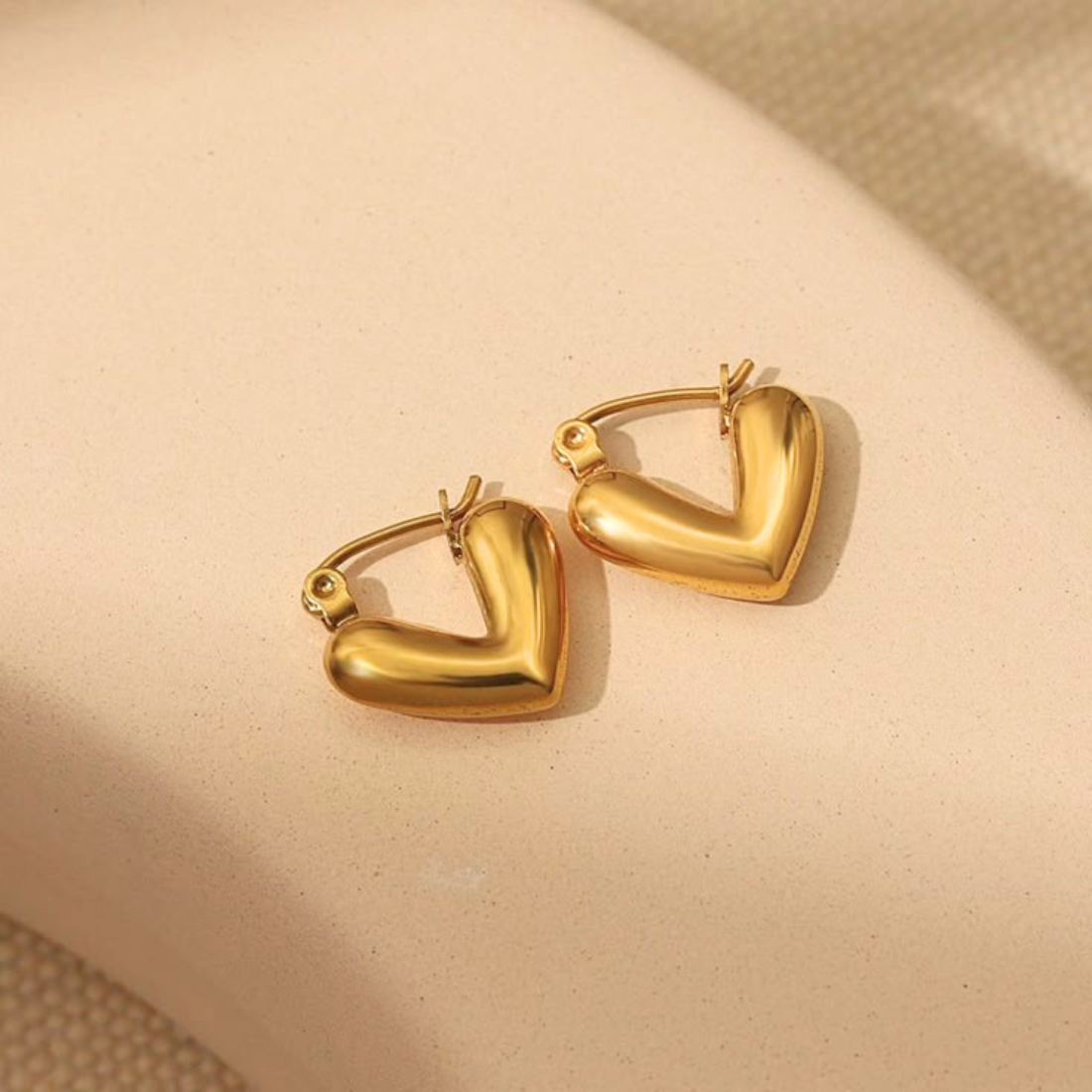 HEART HOOP EARRINGS