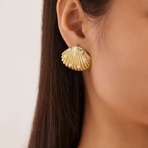 DIAMOND SHELL EARRINGS
