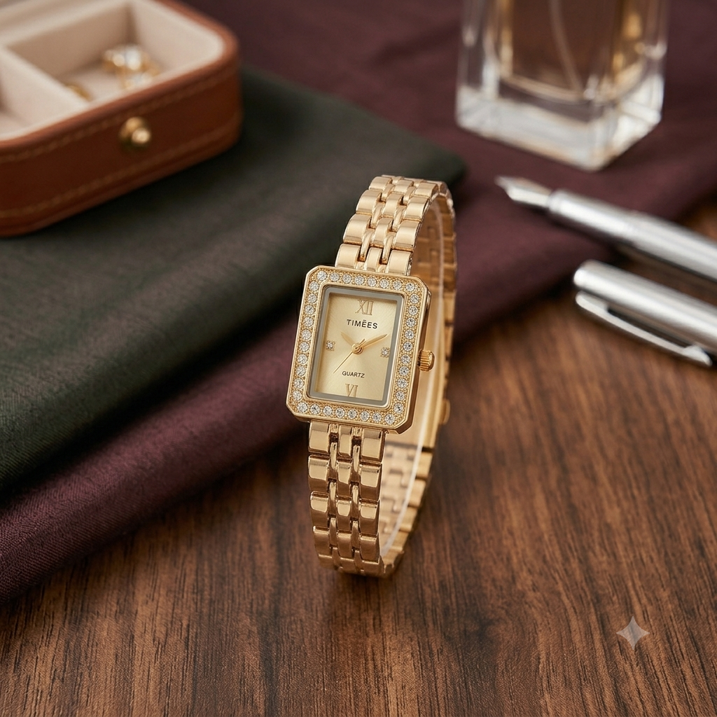 TIMEES WATCH GOLDEN DIAL
