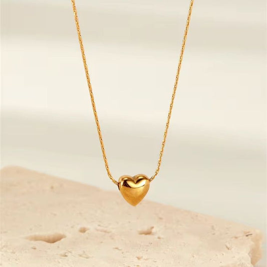 GOLD HEART DROP NECKLACE