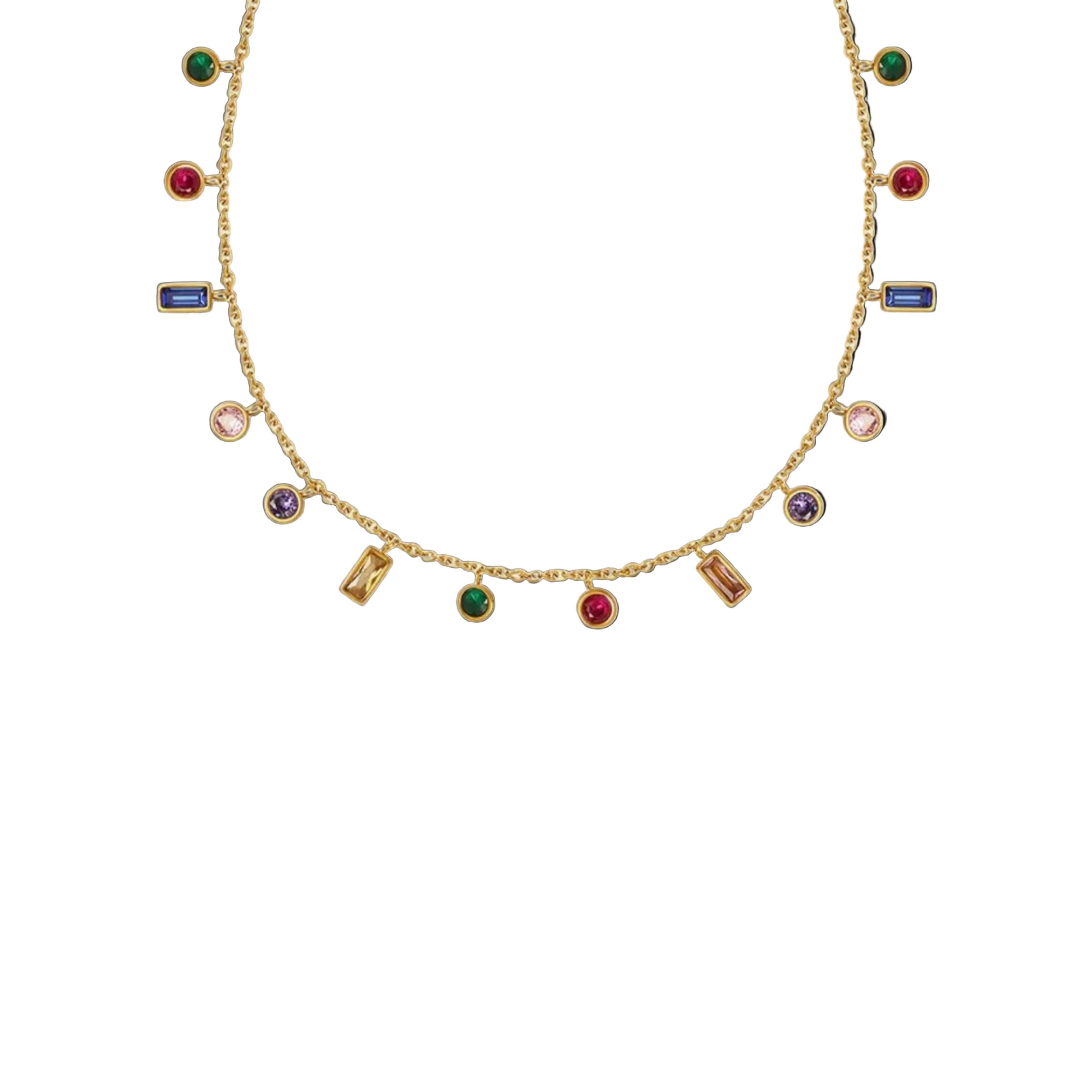 Chroma Zirconia Crystal Necklace 18K Gold Plated Waterproof Pakistan