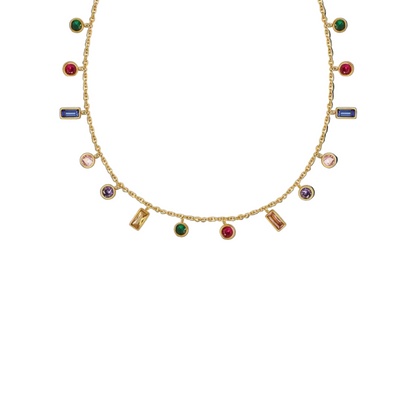 Chroma Zirconia Crystal Necklace 18K Gold Plated Waterproof Pakistan