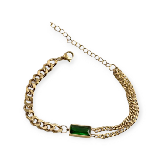 Emerald Bracelet - Stainless Steel - Anti Tarnishing