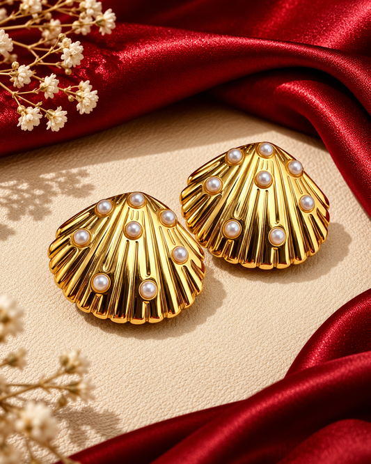 DIAMOND SHELL EARRINGS