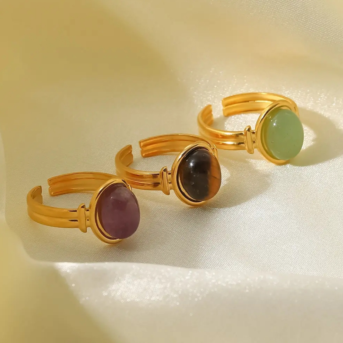 BROWN STONE RING ADJUSTABLE