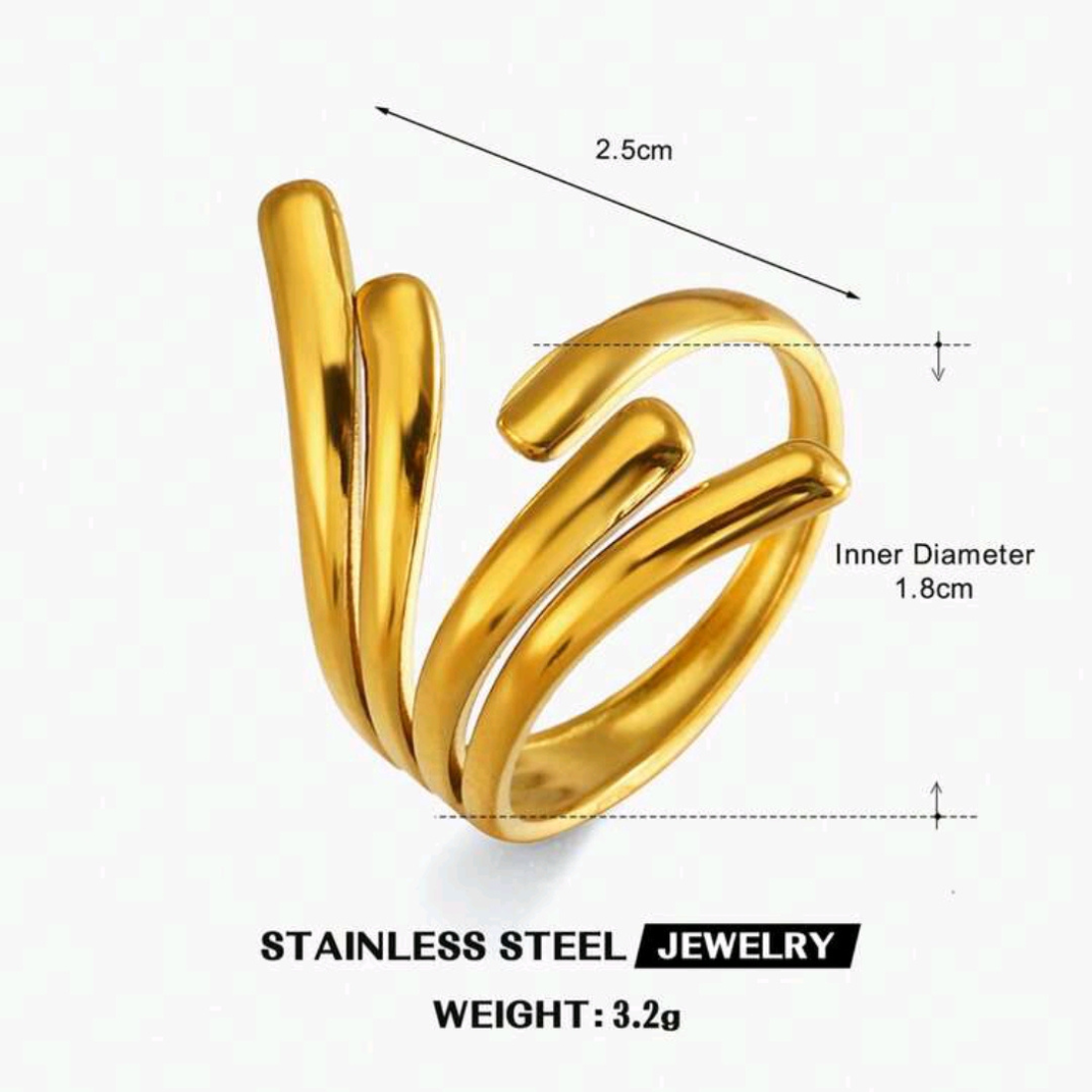 GEOMETRIC LINE ADJUSTABLE RING