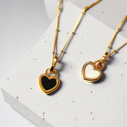 DUAL HEART NECKLACE W/B