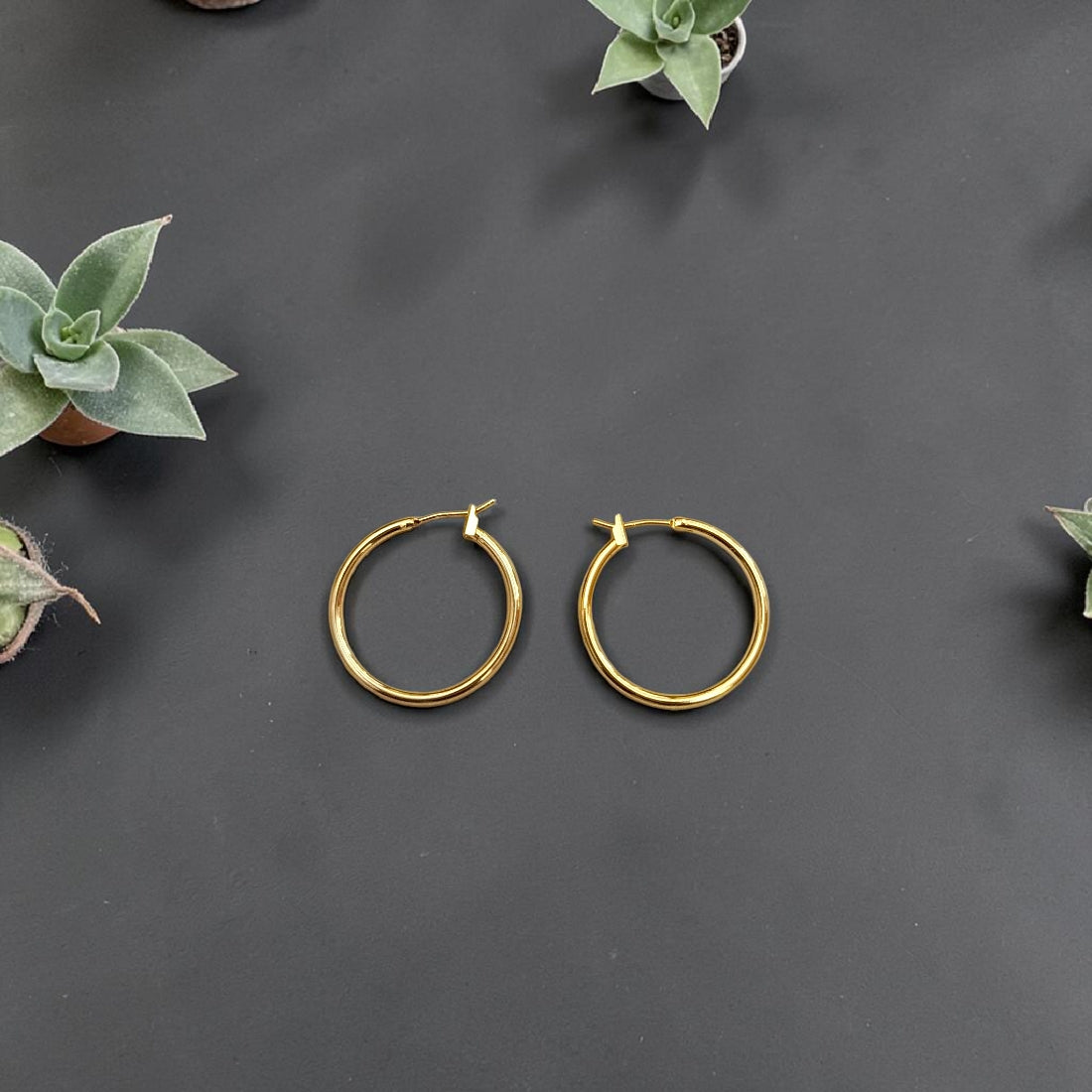 ROUND HOOO EARRINGS 925 Silver