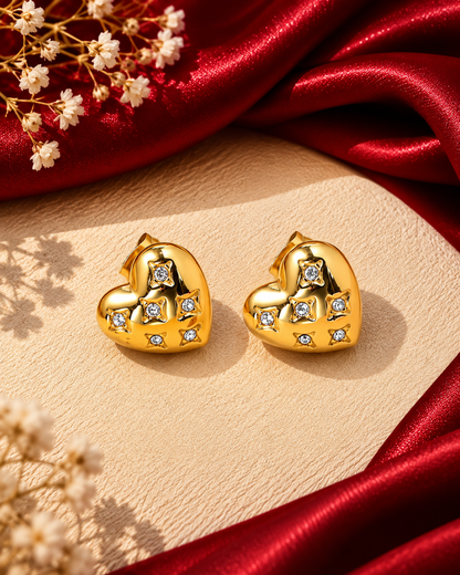 DIAMOND HEART EARRINGS