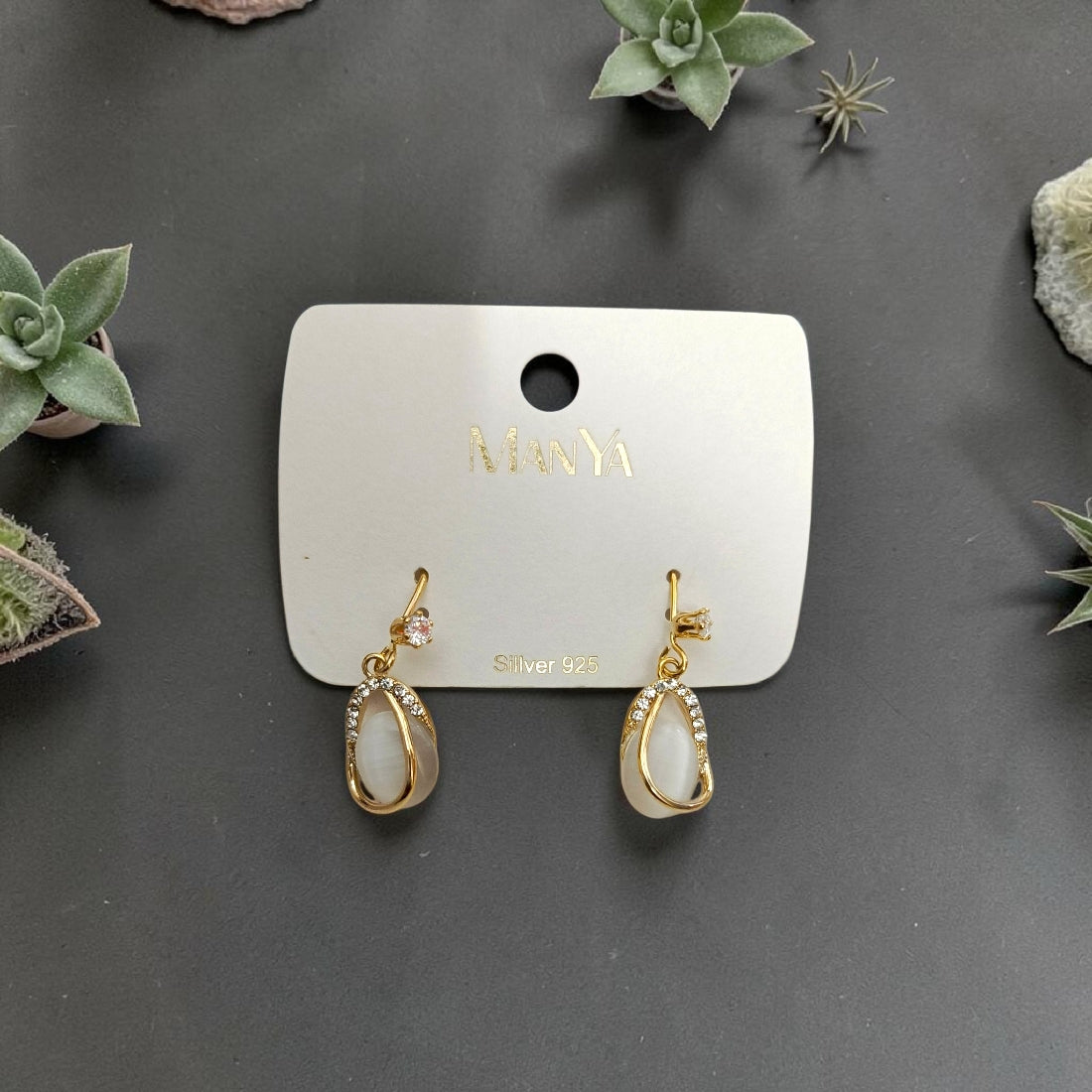 STONED EARRINGS 925 SILVER