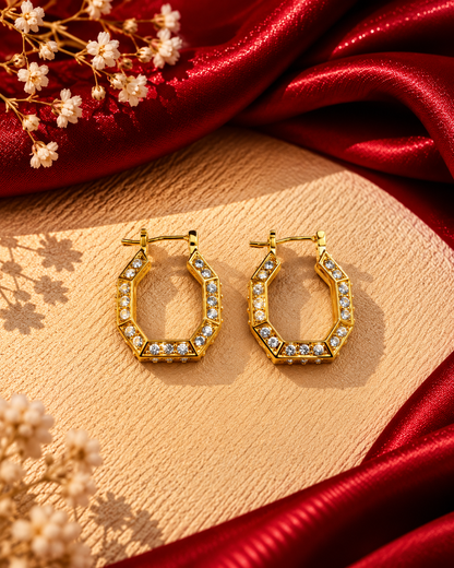 DIAMOND EARRINGS 925 SILVER