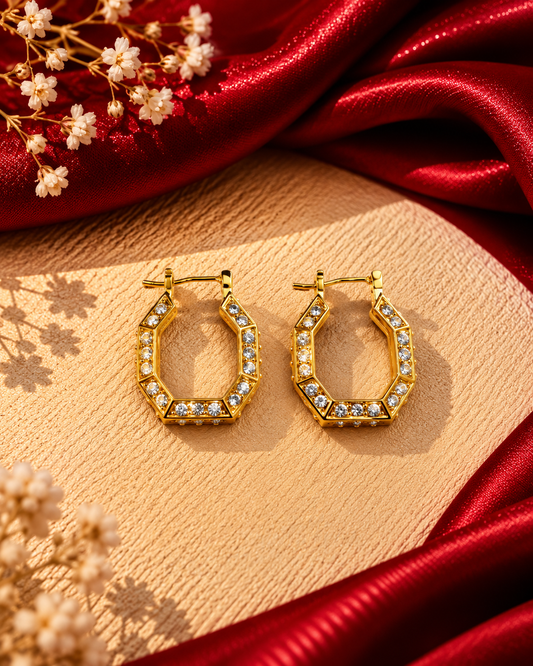 DIAMOND EARRINGS 925 SILVER